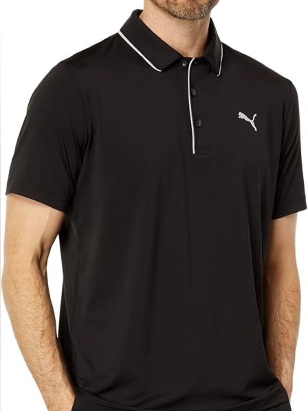 Puma Men's Black Polo Shirt -Size Large